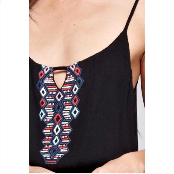 Wild Eyes Black Embroidered Romper - Picture 3 of 4